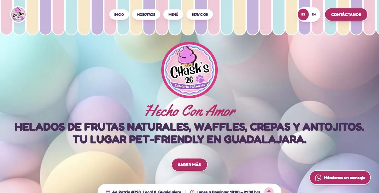 Portada del sitio de Chask's 26
